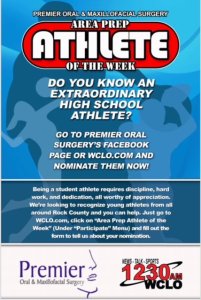 Premier Oral & Maxillofacial Surgeyr Area Prep Athlete of the Week 